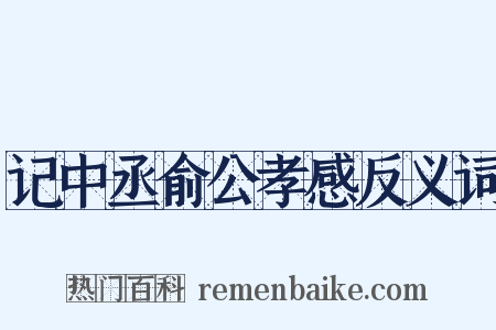 记中丞俞公孝感反义词是什么意思的图片